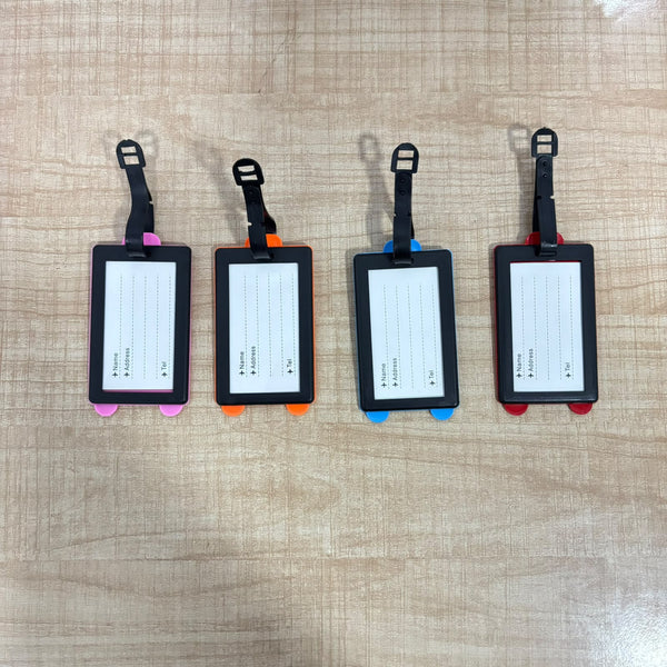A07600 Silicone Suitcase Luggage Identifier Tag with Adjustable Strap for Travel Bags