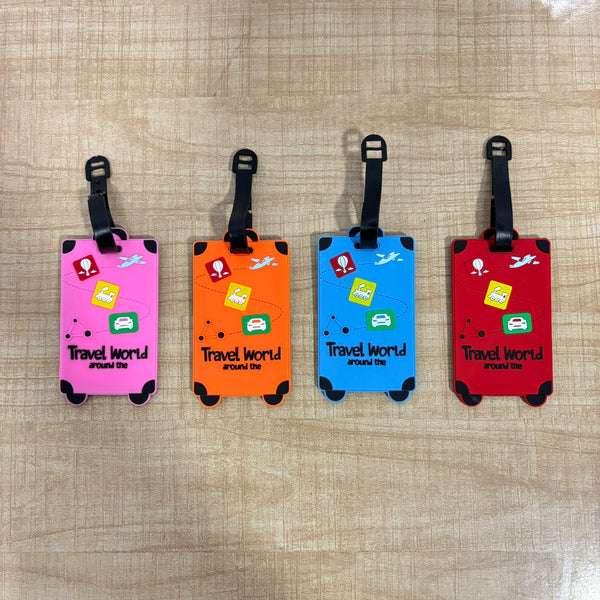 A07600 Silicone Suitcase Luggage Identifier Tag with Adjustable Strap for Travel Bags