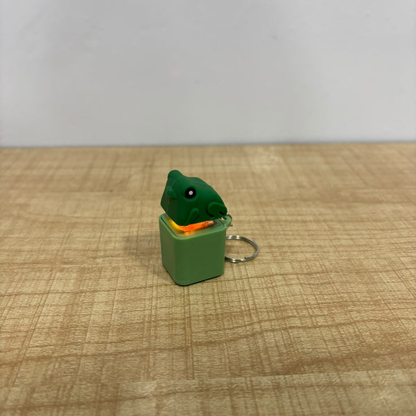 A07604 LED Light-Up Frog Croaking Keyboard Switch Fidget Toy Keychain