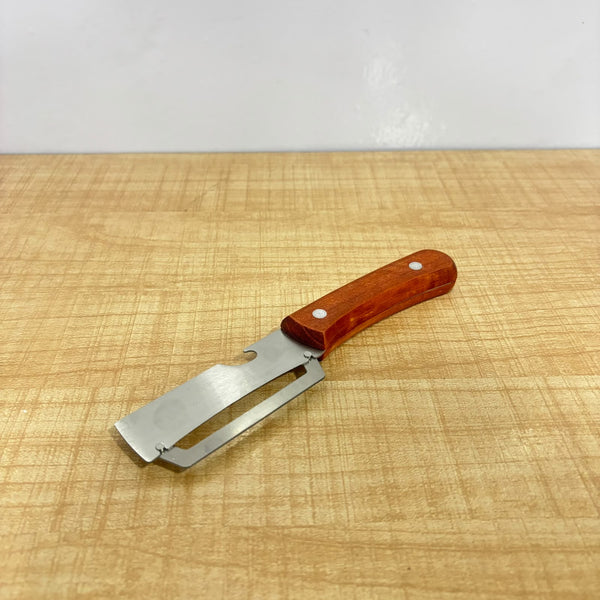 A07607 Stainless Steel Vegetable & Fruit Peeler with Ergonomic Wooden Handle & Bottle Opener