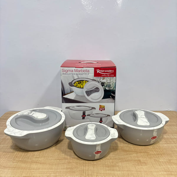 A07622 Rishabh Sigma Marbella Insulated Casserole Set of 3 (800 ml, 1200 ml, 1700 ml)