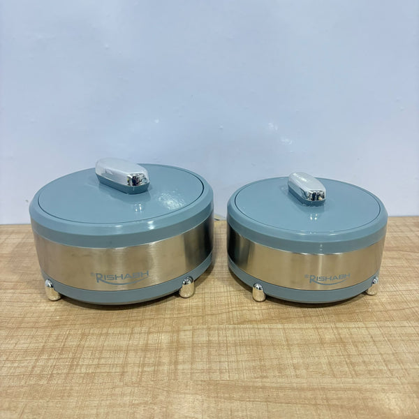 A07623 Rishabh Safar Insulated Stainless Steel Casserole Set (1200 ml & 1700 ml, Pack of 2)