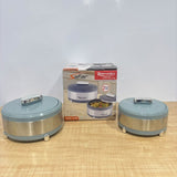 A07623 Rishabh Safar Insulated Stainless Steel Casserole Set (1200 ml & 1700 ml, Pack of 2)