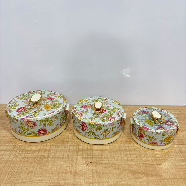A07631 Rishabh Sefora Vintage Insulated Casserole Set (3 Pieces - 800ml, 1200ml, 1700ml)