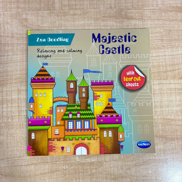 A07640 Navneet Zen Doodling Coloring Book – Majestic Castle & Animal Mandalas