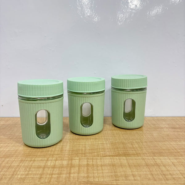 A07463 Window Series Food-Grade Kitchen Storage Jar Set - 3 Pieces
