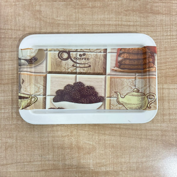 A07644 Mix Design Decorative Printed Melamine Serving Small Tray - Pack Of 1