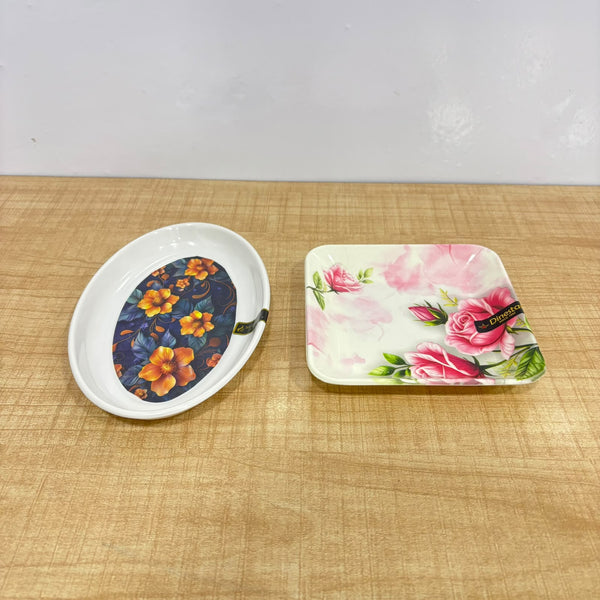 A07648 Mix Printed Melamine Serving Tray & Plate - Pack Of 1