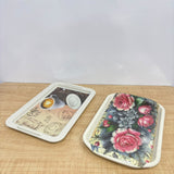 A07655 Mix Printed Melamine Serving Tray with Built-In Side Handle - Pack Of 1
