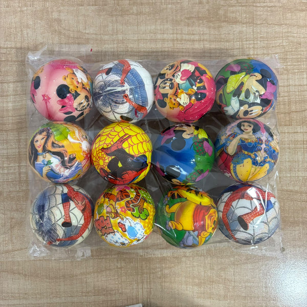 A07664 Multi-Character Printed Soft Bouncy Sponge Ball for Kids – Pack of 1