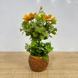 A07673 Artificial Sunflower Plant in Textured Pot with Heart-Cutout Gift Box