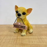 A07680 Cute Dog Resin Welcome Board Showpiece Decorative Figurine