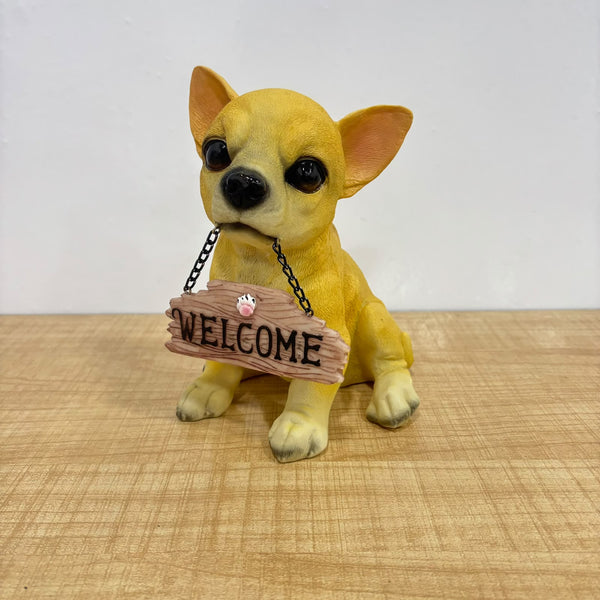 A07680 Cute Dog Resin Welcome Board Showpiece Decorative Figurine