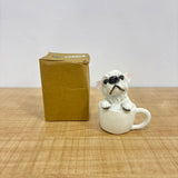 A07683 Cute Resin Dog in Teacup Figurine – Miniature Puppy Statue Decor