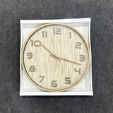 A07685 Modern Wooden Frame Analog Wall Clock with Textured Dial - 44 Cm