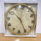 A07685 Modern Wooden Frame Analog Wall Clock with Textured Dial - 44 Cm
