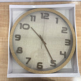 A07685 Modern Wooden Frame Analog Wall Clock with Textured Dial - 44 Cm