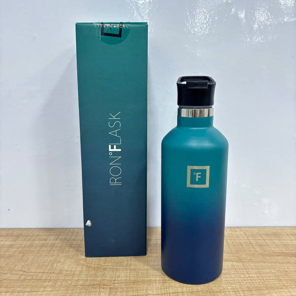 A07686 1000ml Iron Flask Insulated Stainless Steel Water Bottle with 3 Lids – Dual-Color Gradient