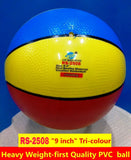 A07665 RS-2508 9-Inch Tri-Colour Heavy Weight First Quality PVC Basketball