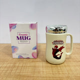 AM5352 Ceramic Coffee Tea Mug with Lid- Multidesign