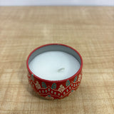 A07692 Decorative Mandala Printed Scented Tin Jar Candle - Medium