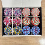 A07692 Decorative Mandala Printed Scented Tin Jar Candle - Medium