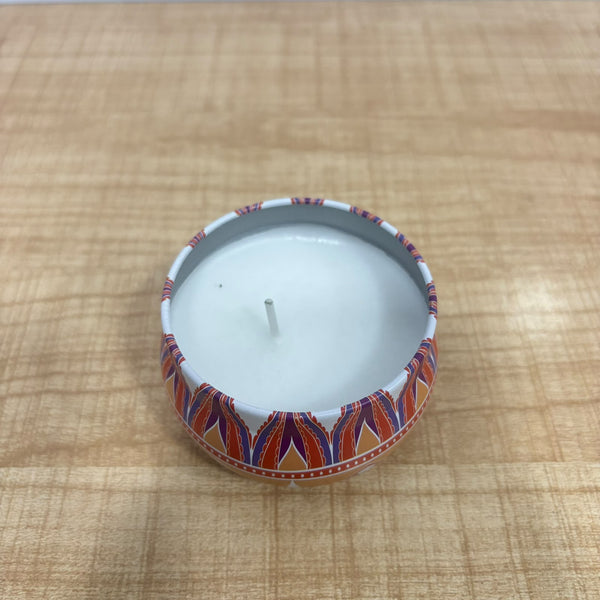 A07693 Decorative Mandala Printed Scented Tin Jar Candle - Big