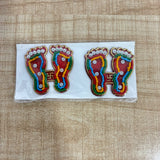A07698 Decorative Laxmi Charan Paduka Sticker Set for Festive & Puja Entrance Decor