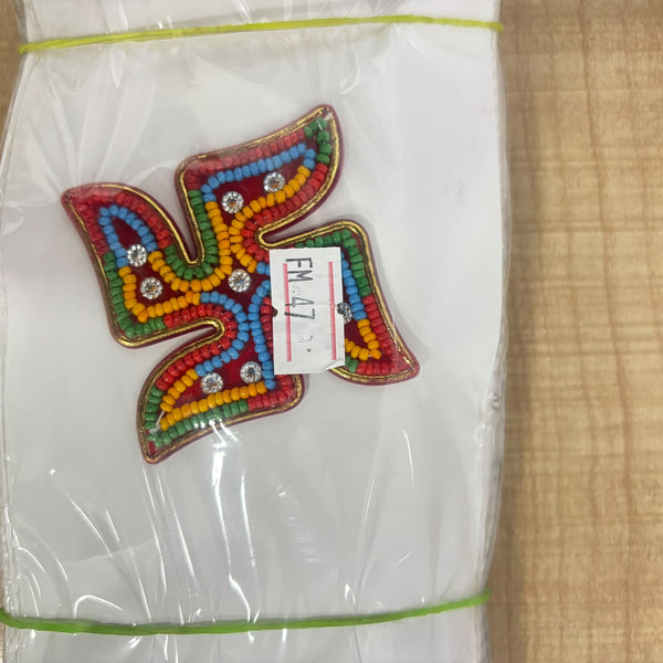A07700 Decorative Beaded Shubh Labh & Swastik Wall / Door Sticker - FM47