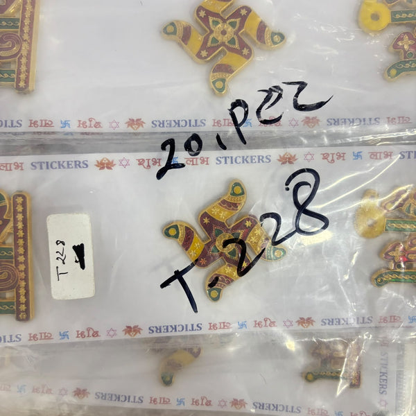 A07708 Decorative Shubh Labh & Swastik Religious Sticker Set for Main Door Decor
