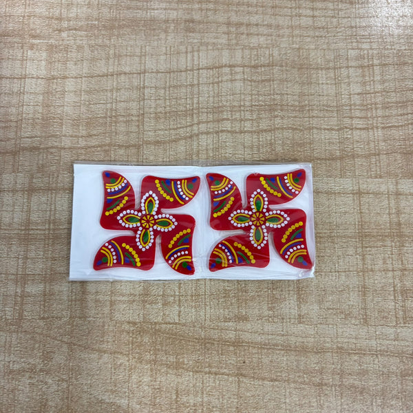 A07718 Decorative Acrylic Swastik Sticker Set for Festive & Puja Decor