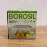 A07722 Borosil Klip-N-Store Glass Storage Container (Square, 400 ml)