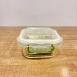 A07722 Borosil Klip-N-Store Glass Storage Container (Square, 400 ml)
