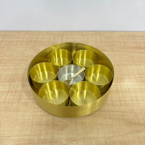 A07728 Round Spice Box with Lid and Inner Containers