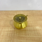 A07733 Pure Brass Ghee & Oil Pot with Lid and Spoon (400 ml Approx.)