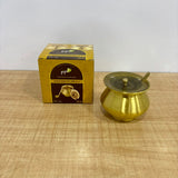 A07733 Pure Brass Ghee & Oil Pot with Lid and Spoon (400 ml Approx.)