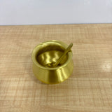 A07733 Pure Brass Ghee & Oil Pot with Lid and Spoon (400 ml Approx.)