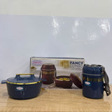 A07740 Asian Fancy Combo - Insulated Casserole and Lunch Carrier Combo Set (Hot Box & Tiffin Set)
