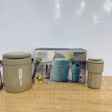 A07742 Asian Smart Break Combo - Stainless Steel Thermal Insulated Lunch Box Tiffin Set with Travel Mug Combo