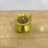A07735 Brass Ghee Pot Container with Lid and Spoon Set (Hand-Painted Lid Design, 400 ml Capacity)