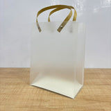 A07758 Small Transparent Frosted Plastic Gift Bag with Handle - 27 x 21 inch