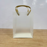 A07758 Small Transparent Frosted Plastic Gift Bag with Handle - 27 x 21 inch