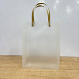 A07759 Medium Transparent Frosted Plastic Gift Bag with Handle - 33 x 26 inch