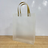 A07759 Medium Transparent Frosted Plastic Gift Bag with Handle - 33 x 26 inch