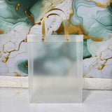 A07759 Medium Transparent Frosted Plastic Gift Bag with Handle - 33 x 26 inch