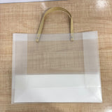 A07760 Big Transparent Frosted Plastic Gift Bag with Handle - 29 x 36 inch