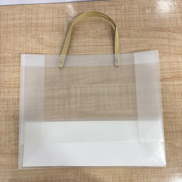 A07760 Big Transparent Frosted Plastic Gift Bag with Handle - 29 x 36 inch