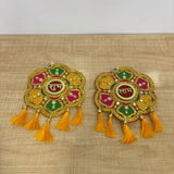 A07746 Decorative Floral Embroidered Shubh Labh Door Hanging Pair - P4