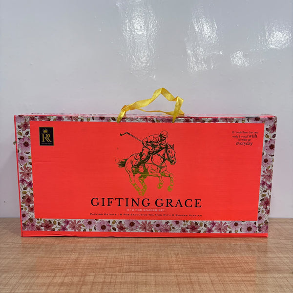 A07765 Richie Rich Gifting Grace 8-Piece Snacks & Tea Set (6 Mugs + 2 Snack Platters)