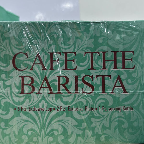 A07767 Richie Rich Café The Barista Premium Tea & Coffee Gift Set with Serving Kettle, Cups & Plates (9 Pcs Set)